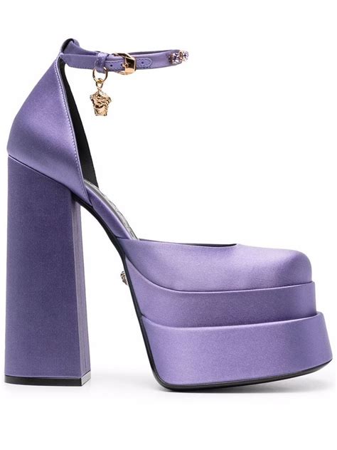 versace medusa heels purple|Versace Medusa heels dupe.